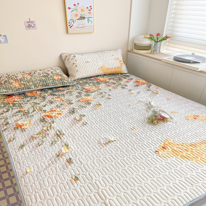 91家纺网 家纺一手货源 找家纺 慕澄家纺 2023新款大版床笠款乳胶凉席 床笠款-风吹一夏