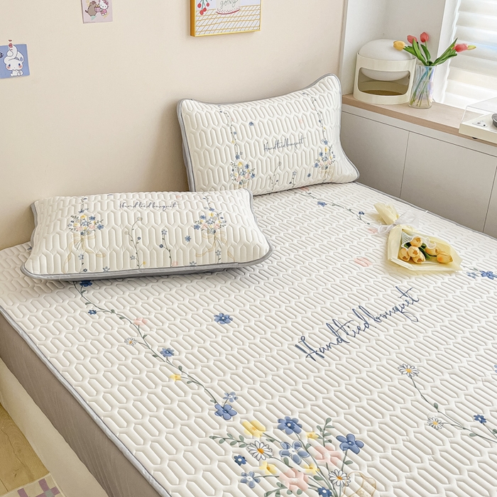 91家纺网 家纺一手货源 找家纺 慕澄家纺 2023新款大版床笠款乳胶凉席 床笠款-花蔓