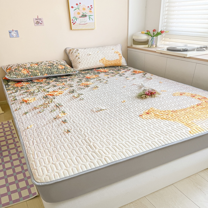 91家纺网 家纺一手货源 找家纺 慕澄家纺 2023新款大版床笠款乳胶凉席 床笠款-风吹一夏