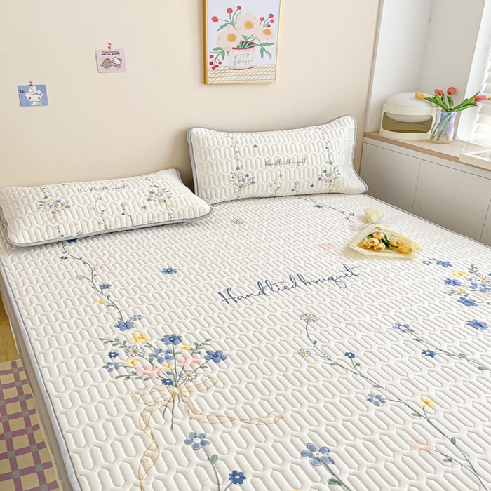 91家纺网 家纺一手货源 找家纺 慕澄家纺 2023新款大版床笠款乳胶凉席 床笠款-花蔓