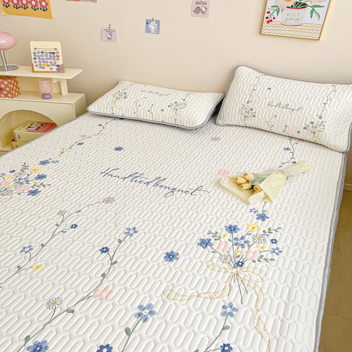 91家纺网 家纺一手货源 找家纺 慕澄家纺 2023新款大版床笠款乳胶凉席 床笠款-花蔓