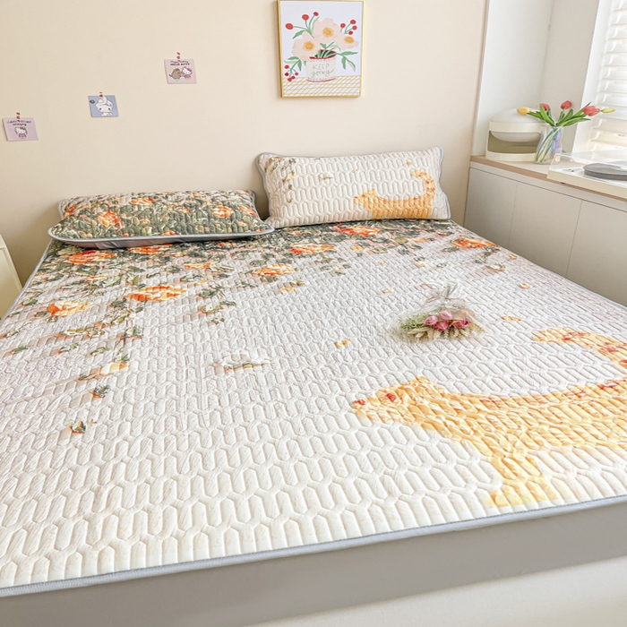 91家纺网 家纺一手货源 找家纺 慕澄家纺 2023新款大版床笠款乳胶凉席 床笠款-风吹一夏