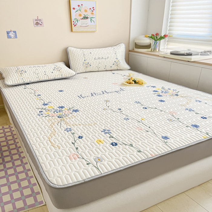 91家纺网 家纺一手货源 找家纺 慕澄家纺 2023新款大版床笠款乳胶凉席 床笠款-花蔓