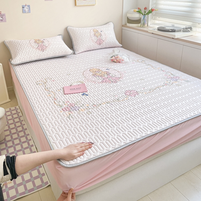 91家纺网 家纺一手货源 找家纺 慕澄家纺 2023新款大版床笠款乳胶凉席 床笠款-女孩