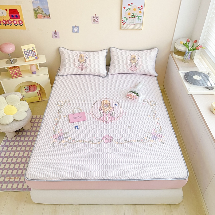 91家纺网 家纺一手货源 找家纺 慕澄家纺 2023新款大版床笠款乳胶凉席 床笠款-女孩