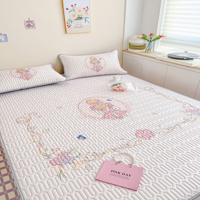 91家纺网 家纺一手货源 找家纺 慕澄家纺 2023新款大版床笠款乳胶凉席 床笠款-女孩