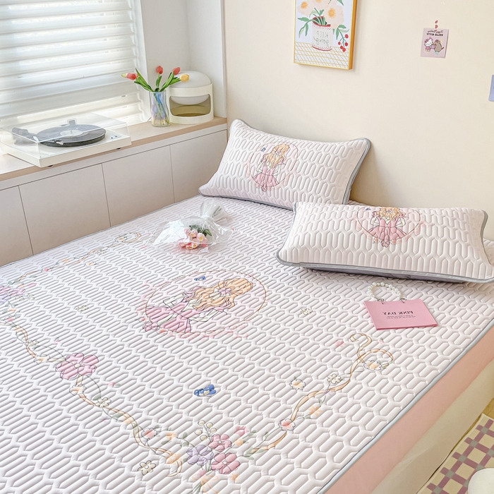 91家纺网 家纺一手货源 找家纺 慕澄家纺 2023新款大版床笠款乳胶凉席 床笠款-女孩