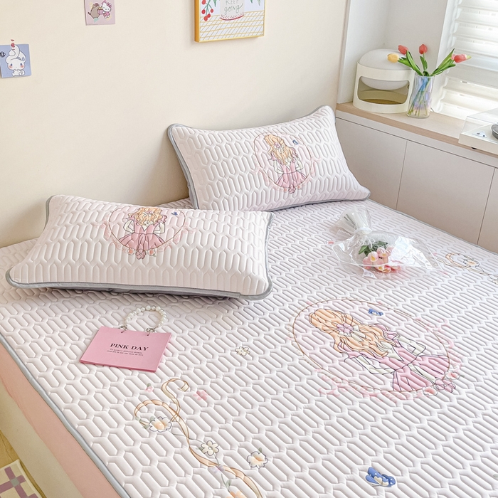 91家纺网 家纺一手货源 找家纺 慕澄家纺 2023新款大版床笠款乳胶凉席 床笠款-女孩