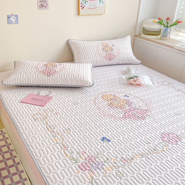 91家纺网 家纺一手货源 找家纺 慕澄家纺 2023新款大版床笠款乳胶凉席 床笠款-女孩