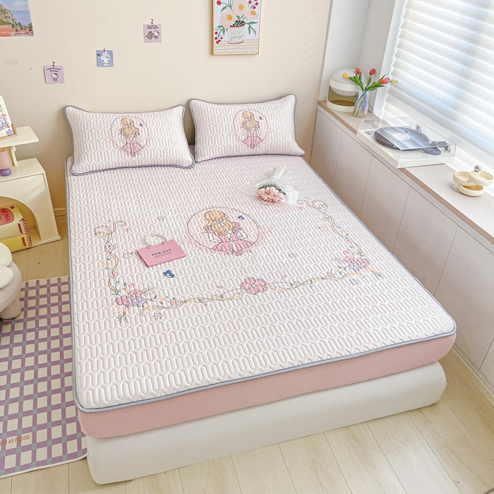 91家纺网 家纺一手货源 找家纺 慕澄家纺 2023新款大版床笠款乳胶凉席 床笠款-女孩