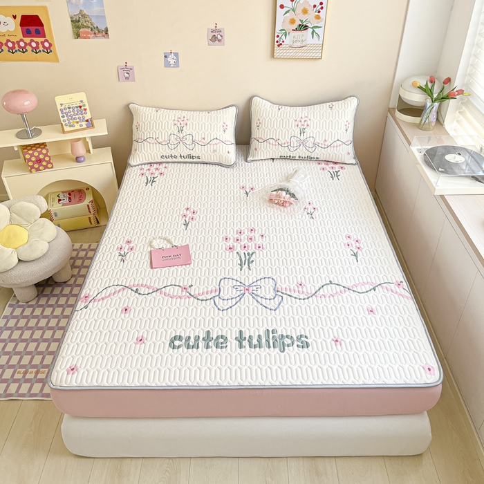 91家纺网 家纺一手货源 找家纺 慕澄家纺 2023新款大版床笠款乳胶凉席 床笠款-蝴蝶结