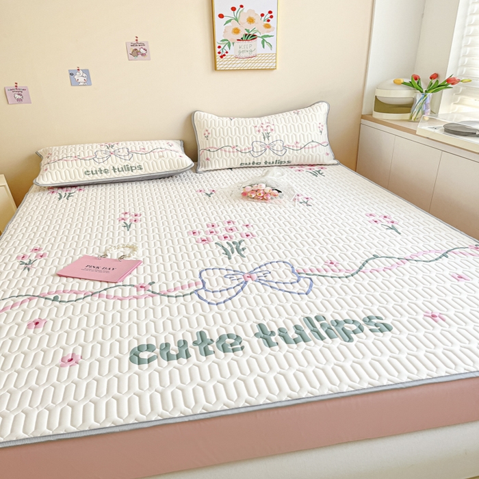 91家纺网 家纺一手货源 找家纺 慕澄家纺 2023新款大版床笠款乳胶凉席 床笠款-蝴蝶结