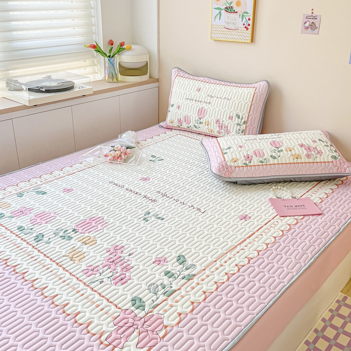 91家纺网 家纺一手货源 找家纺 慕澄家纺 2023新款大版床笠款乳胶凉席 床笠款-伊甸园