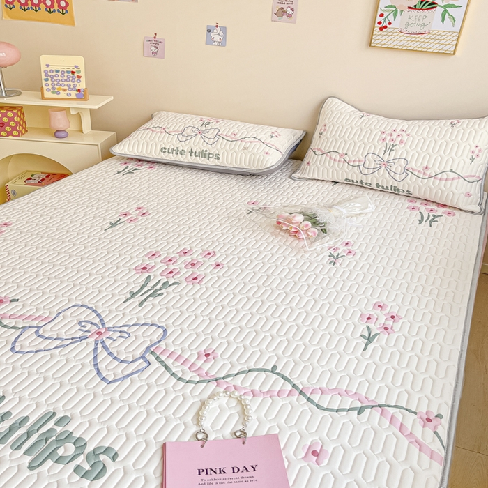 91家纺网 家纺一手货源 找家纺 慕澄家纺 2023新款大版床笠款乳胶凉席 床笠款-蝴蝶结