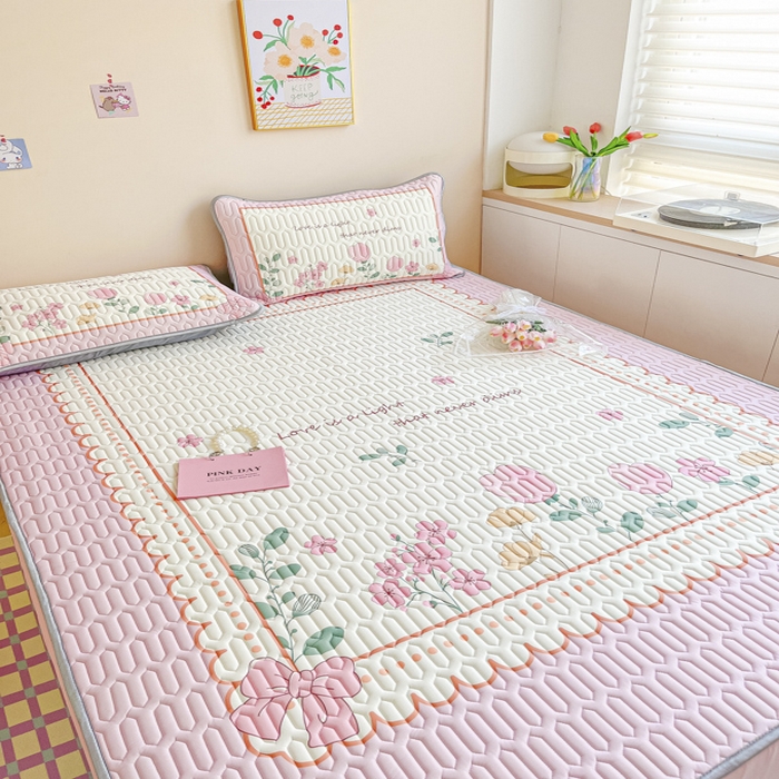 91家纺网 家纺一手货源 找家纺 慕澄家纺 2023新款大版床笠款乳胶凉席 床笠款-伊甸园