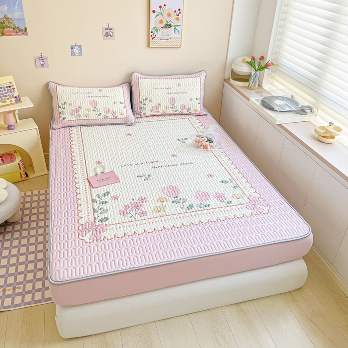 91家纺网 家纺一手货源 找家纺 慕澄家纺 2023新款大版床笠款乳胶凉席 床笠款-伊甸园