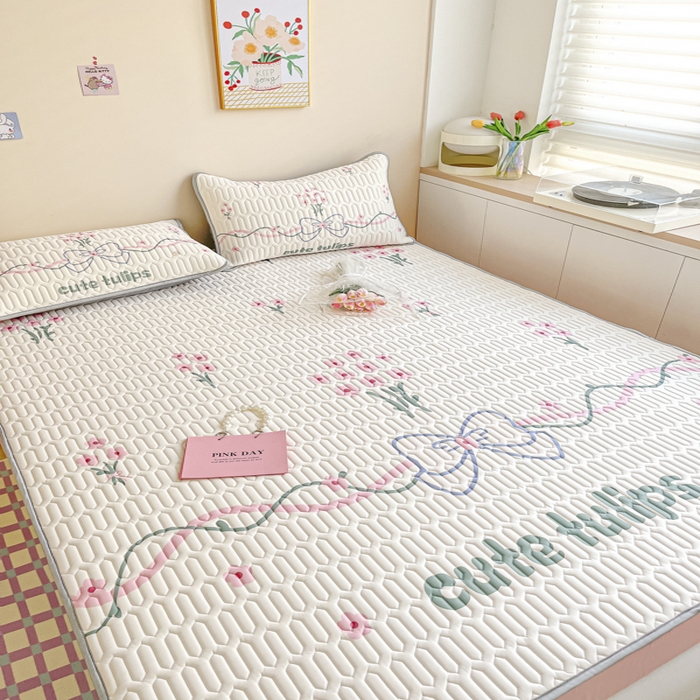 91家纺网 家纺一手货源 找家纺 慕澄家纺 2023新款大版床笠款乳胶凉席 床笠款-蝴蝶结