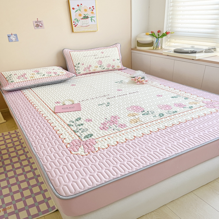 91家纺网 家纺一手货源 找家纺 慕澄家纺 2023新款大版床笠款乳胶凉席 床笠款-伊甸园