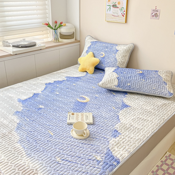 91家纺网 家纺一手货源 找家纺 慕澄家纺 2023新款大版床笠款乳胶凉席 床笠款-星辰