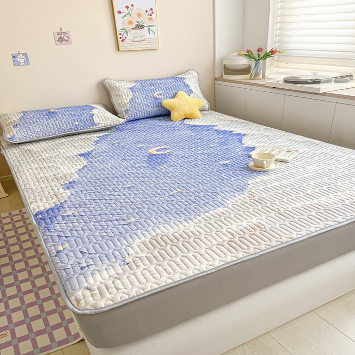 91家纺网 家纺一手货源 找家纺 慕澄家纺 2023新款大版床笠款乳胶凉席 床笠款-星辰