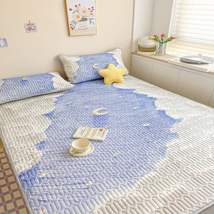 91家纺网 家纺一手货源 找家纺 慕澄家纺 2023新款大版床笠款乳胶凉席 床笠款-星辰