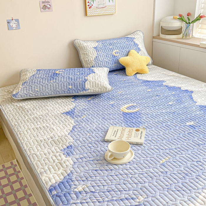 91家纺网 家纺一手货源 找家纺 慕澄家纺 2023新款大版床笠款乳胶凉席 床笠款-星辰