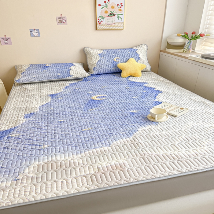 91家纺网 家纺一手货源 找家纺 慕澄家纺 2023新款大版床笠款乳胶凉席 床笠款-星辰