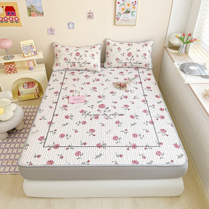 91家纺网 家纺一手货源 找家纺 慕澄家纺 2023新款大版床笠款乳胶凉席 床笠款-半夏