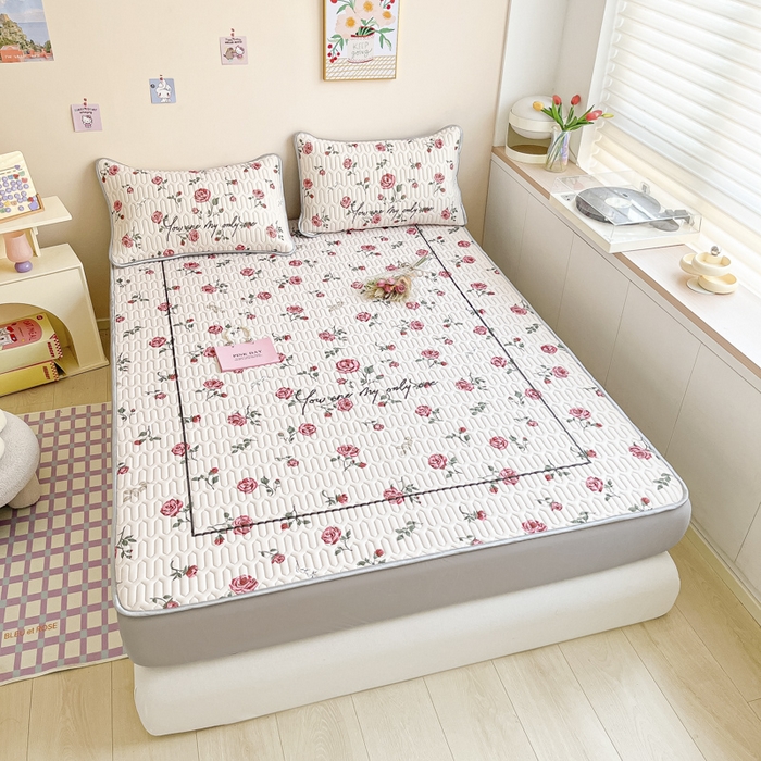 91家纺网 家纺一手货源 找家纺 慕澄家纺 2023新款大版床笠款乳胶凉席 床笠款-半夏