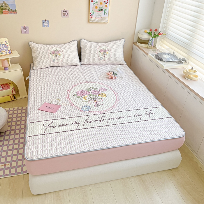 91家纺网 家纺一手货源 找家纺 慕澄家纺 2023新款大版床笠款乳胶凉席 床笠款-花季