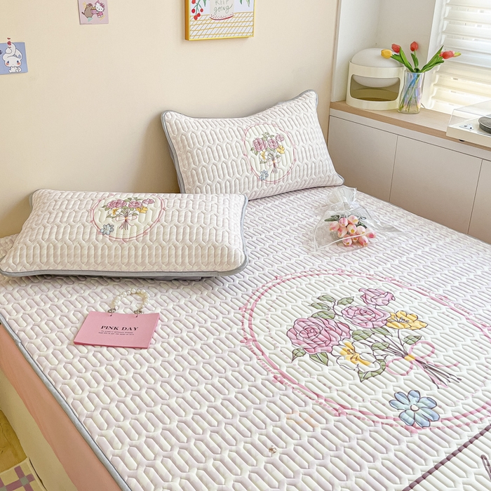 91家纺网 家纺一手货源 找家纺 慕澄家纺 2023新款大版床笠款乳胶凉席 床笠款-花季