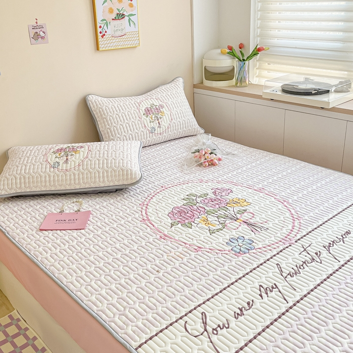 91家纺网 家纺一手货源 找家纺 慕澄家纺 2023新款大版床笠款乳胶凉席 床笠款-花季