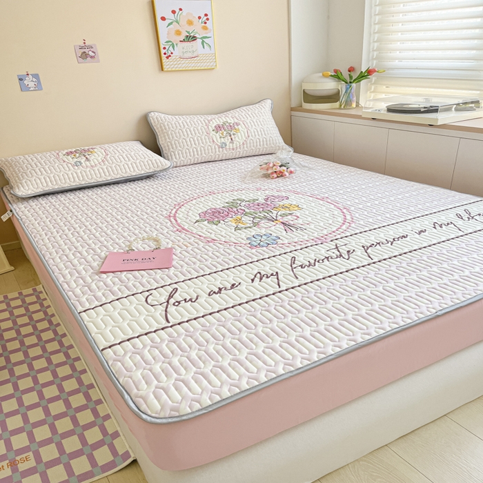 91家纺网 家纺一手货源 找家纺 慕澄家纺 2023新款大版床笠款乳胶凉席 床笠款-花季