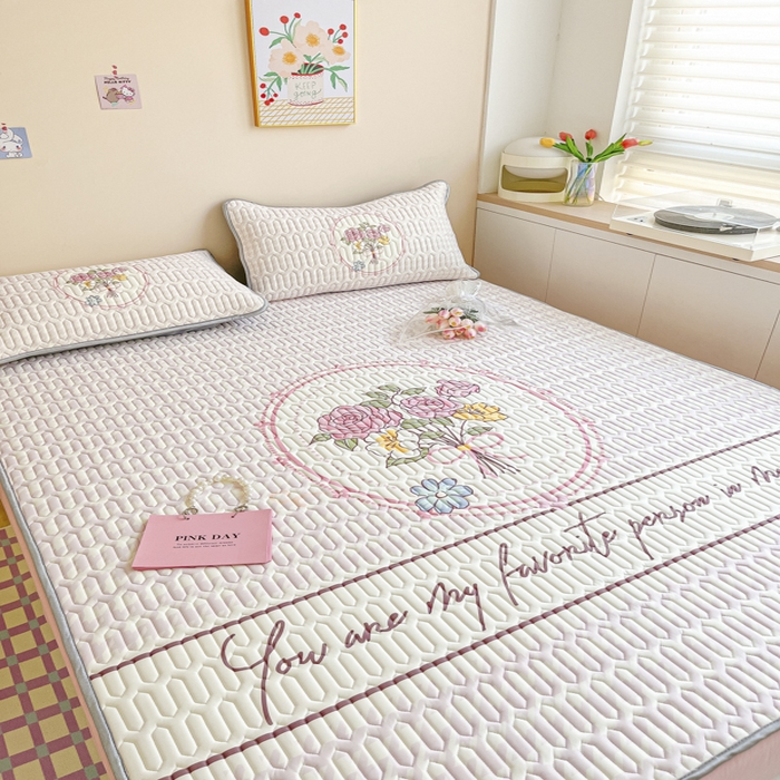 91家纺网 家纺一手货源 找家纺 慕澄家纺 2023新款大版床笠款乳胶凉席 床笠款-花季