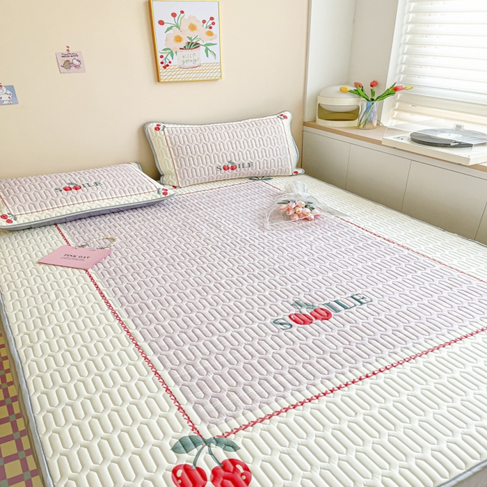 91家纺网 家纺一手货源 找家纺 慕澄家纺 2023新款大版床笠款乳胶凉席 床笠款-樱桃物语