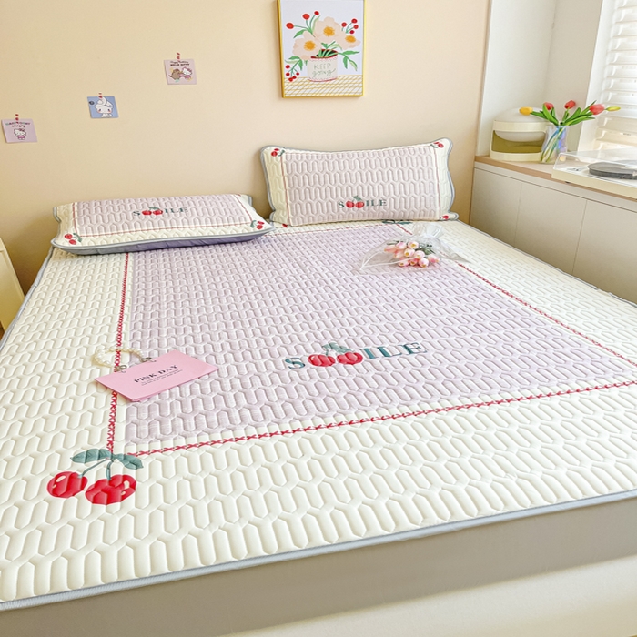 91家纺网 家纺一手货源 找家纺 慕澄家纺 2023新款大版床笠款乳胶凉席 床笠款-樱桃物语