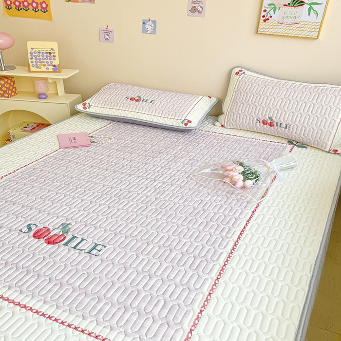 91家纺网 家纺一手货源 找家纺 慕澄家纺 2023新款大版床笠款乳胶凉席 床笠款-樱桃物语