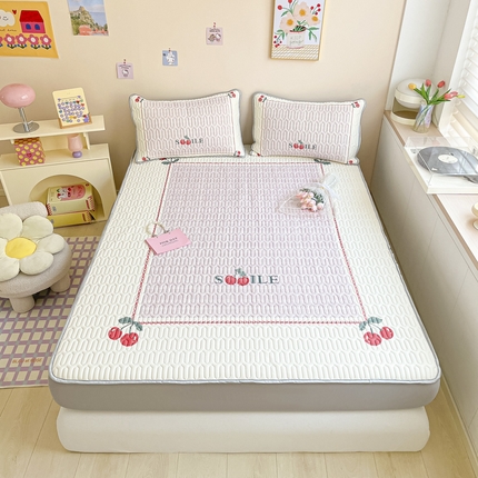 慕澄家纺 2023新款大版床笠款乳胶凉席 床笠款-樱桃物语