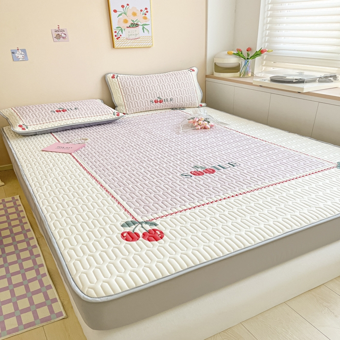 91家纺网 家纺一手货源 找家纺 慕澄家纺 2023新款大版床笠款乳胶凉席 床笠款-樱桃物语