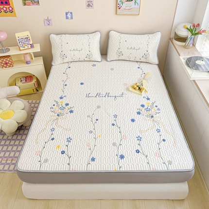 91家纺网 家纺一手货源 找家纺 慕澄家纺 2023新款大版床笠款乳胶凉席 床笠款-花蔓