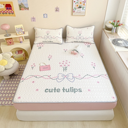 91家纺网 家纺一手货源 找家纺 慕澄家纺 2023新款大版床笠款乳胶凉席 床笠款-蝴蝶结