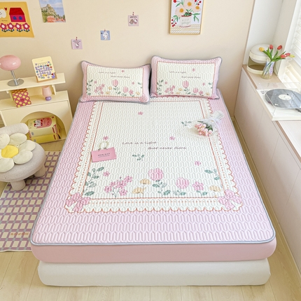 91家纺网 家纺一手货源 找家纺 慕澄家纺 2023新款大版床笠款乳胶凉席 床笠款-伊甸园