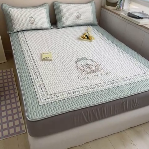 91家纺网 家纺一手货源 找家纺 慕澄家纺 2023新款大版床笠款乳胶凉席 床笠款-晚风