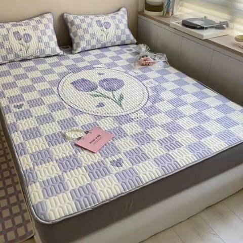 91家纺网 家纺一手货源 找家纺 慕澄家纺 2023新款大版床笠款乳胶凉席 床笠款-郁金香