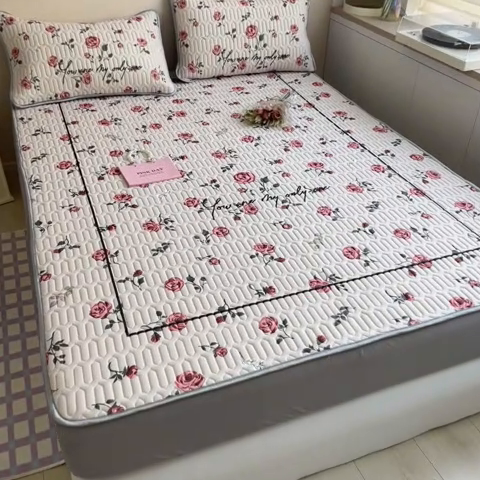 91家纺网 家纺一手货源 找家纺 慕澄家纺 2023新款大版床笠款乳胶凉席 床笠款-半夏