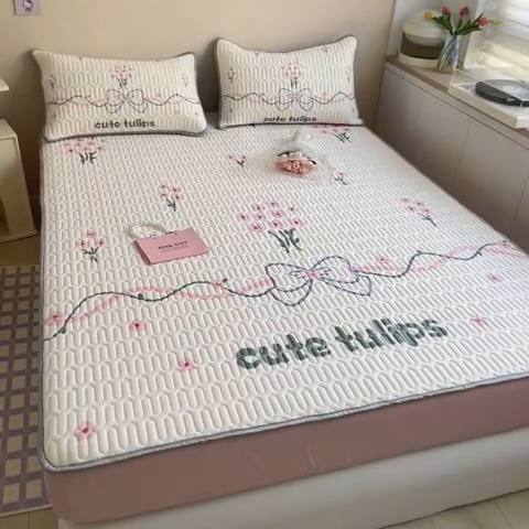 91家纺网 家纺一手货源 找家纺 慕澄家纺 2023新款大版床笠款乳胶凉席 床笠款-蝴蝶结