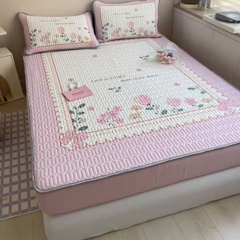 91家纺网 家纺一手货源 找家纺 慕澄家纺 2023新款大版床笠款乳胶凉席 床笠款-伊甸园