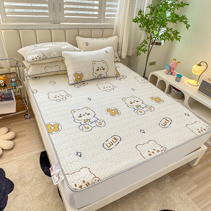 91家纺网 家纺一手货源 找家纺 凡客 2023新款乳胶凉席床笠款 熊熊有责