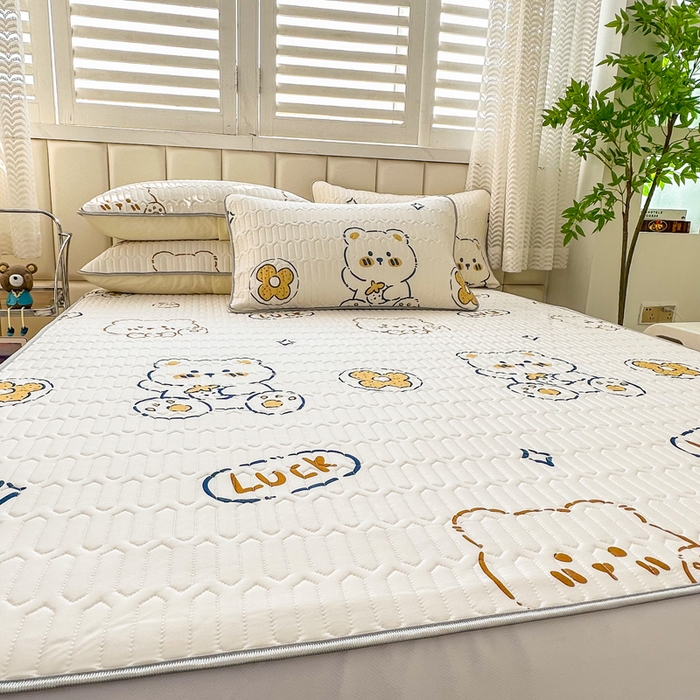 91家纺网 家纺一手货源 找家纺 凡客 2023新款乳胶凉席床笠款 熊熊有责