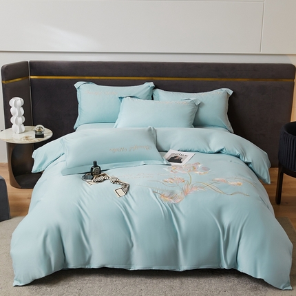 91家纺网 家纺一手货源 找家纺 （总）凡客 2023新款水洗真丝四件套学生宿舍三件套-夕颜